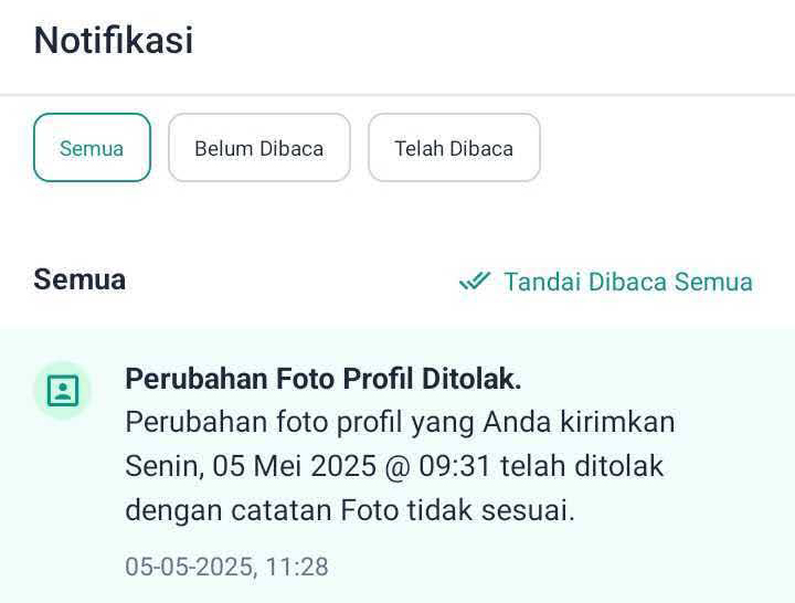 form notification reject