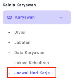 employees data menu