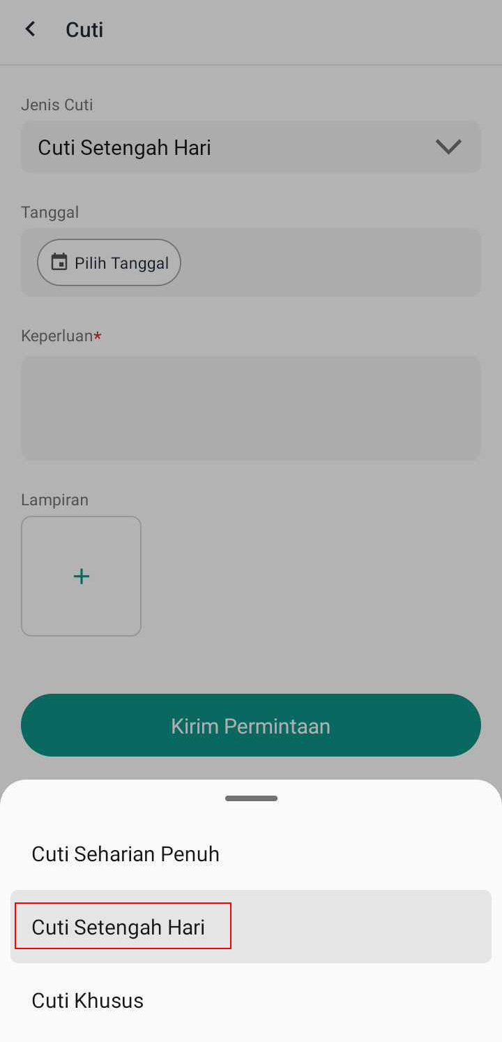 cuti setengah hari