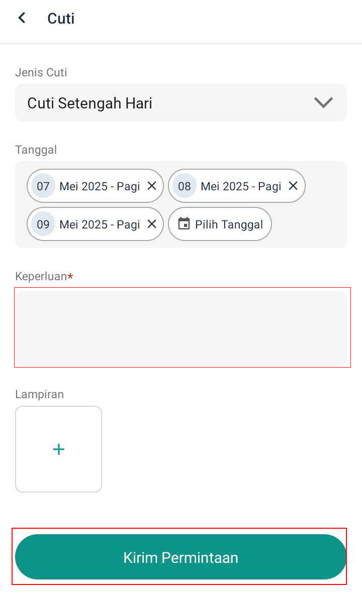 cuti setengah hari