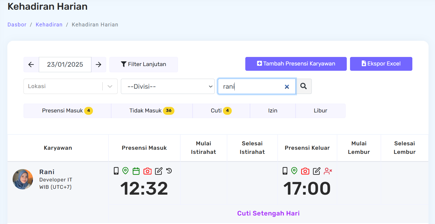 pengaturan cuti setengah hari