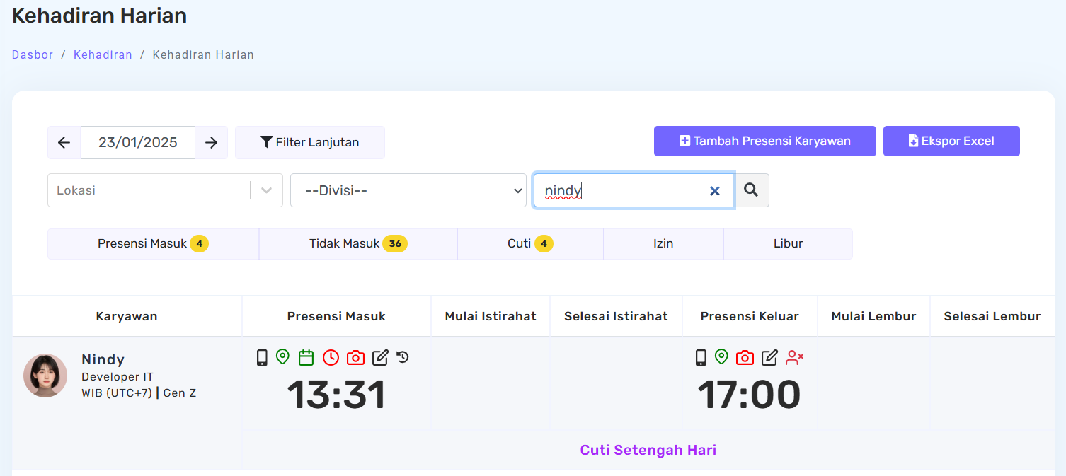 pengaturan cuti setengah hari