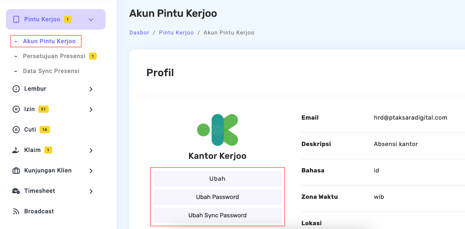Akun Pintu Kerjoo